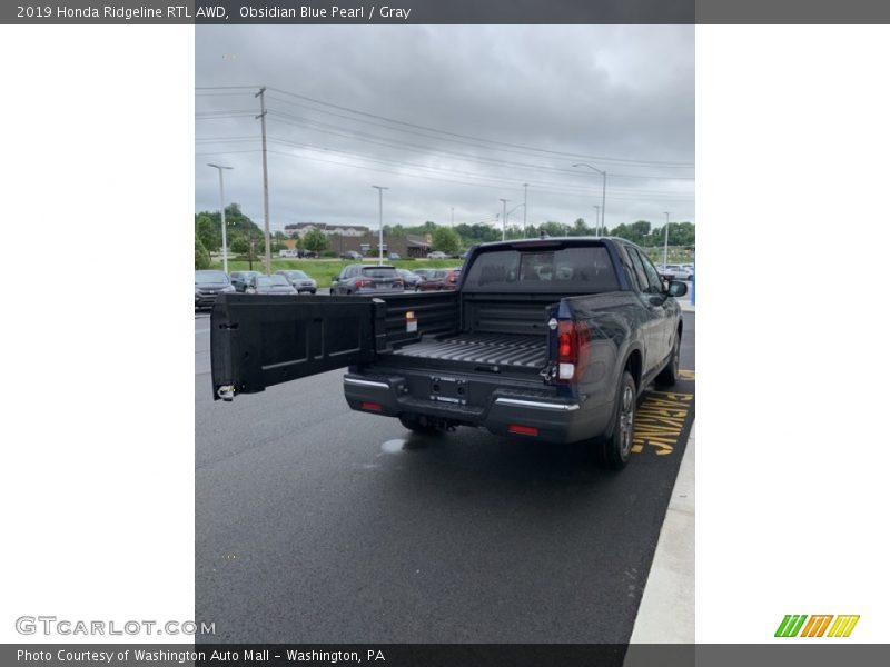 Obsidian Blue Pearl / Gray 2019 Honda Ridgeline RTL AWD