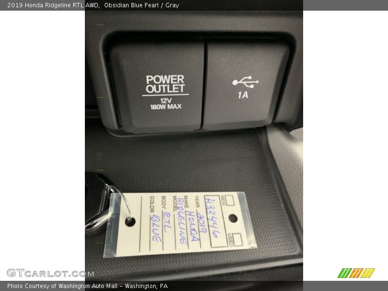 Obsidian Blue Pearl / Gray 2019 Honda Ridgeline RTL AWD