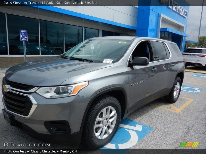 Satin Steel Metallic / Jet Black 2019 Chevrolet Traverse LS AWD