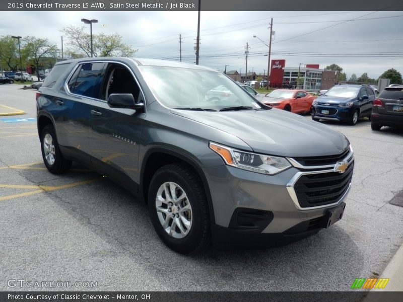 Satin Steel Metallic / Jet Black 2019 Chevrolet Traverse LS AWD