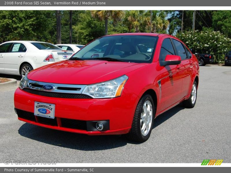 Vermillion Red / Medium Stone 2008 Ford Focus SES Sedan