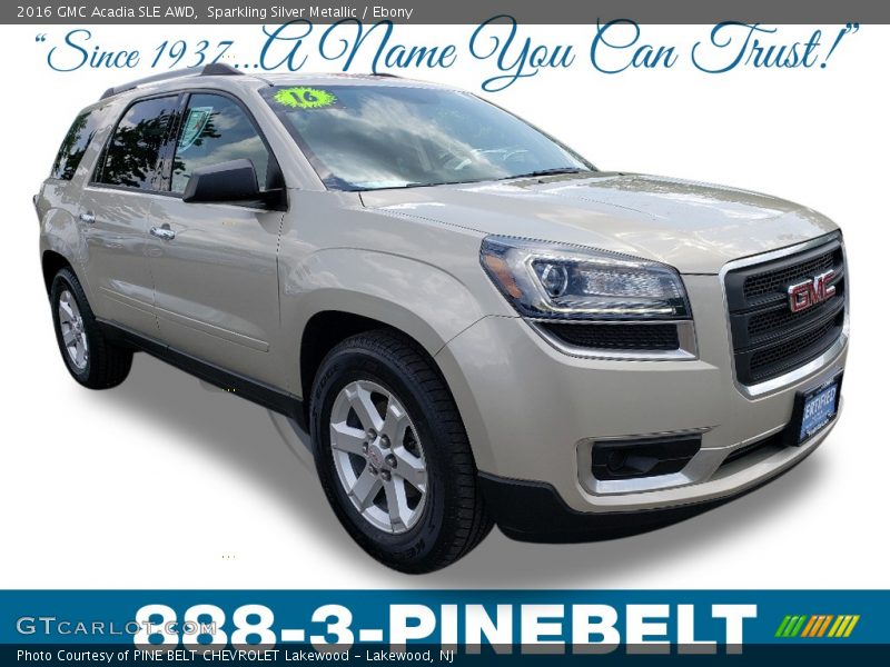 Sparkling Silver Metallic / Ebony 2016 GMC Acadia SLE AWD