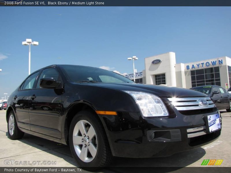 Black Ebony / Medium Light Stone 2008 Ford Fusion SE V6