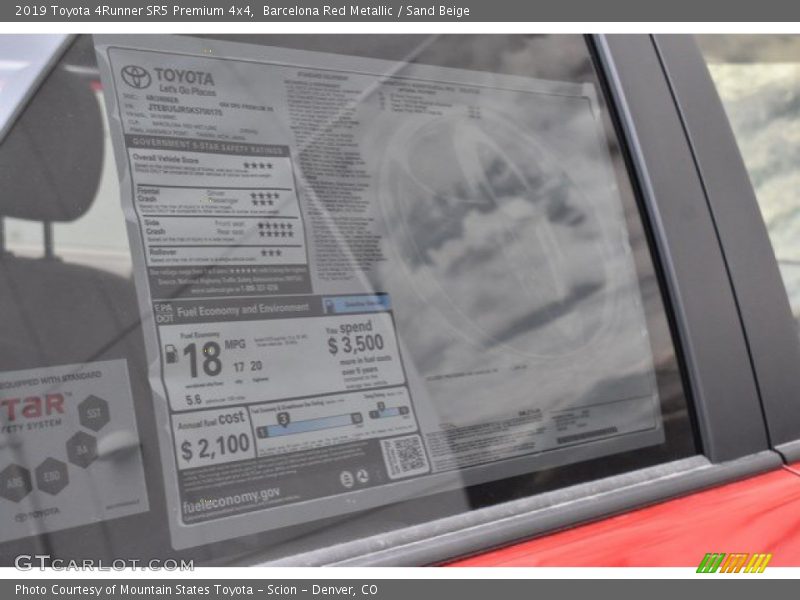 Barcelona Red Metallic / Sand Beige 2019 Toyota 4Runner SR5 Premium 4x4