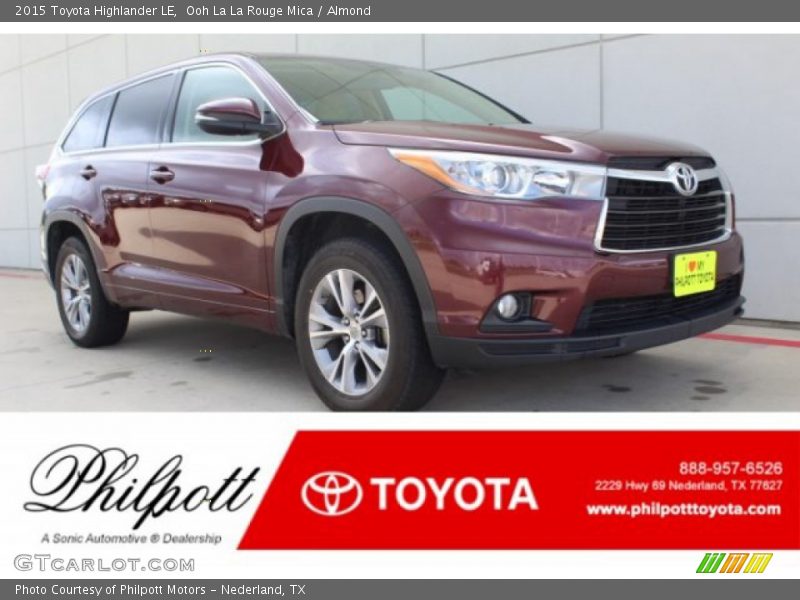 Ooh La La Rouge Mica / Almond 2015 Toyota Highlander LE