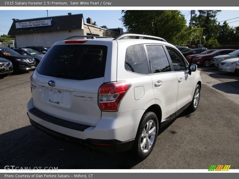 Satin White Pearl / Gray 2015 Subaru Forester 2.5i Premium