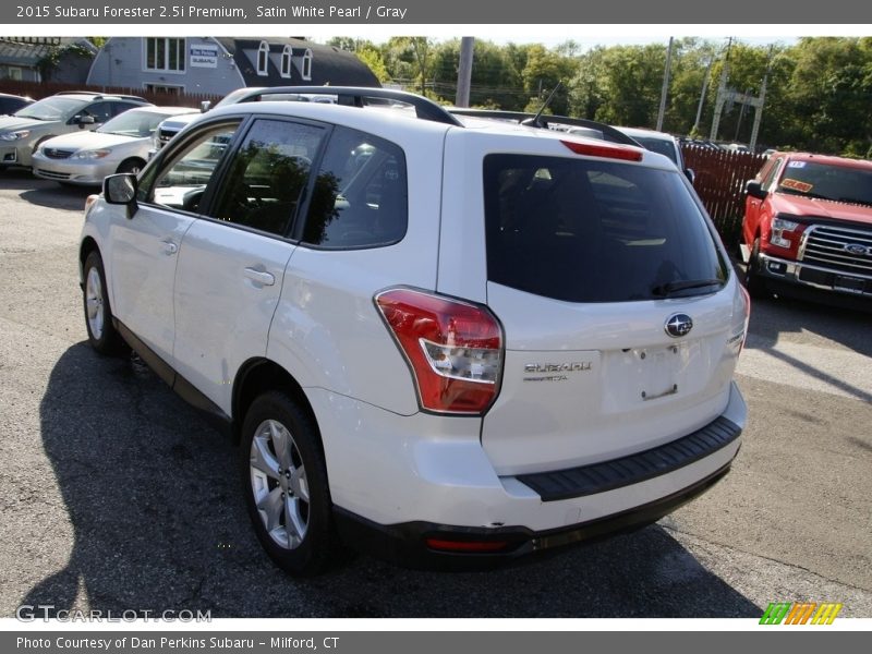 Satin White Pearl / Gray 2015 Subaru Forester 2.5i Premium