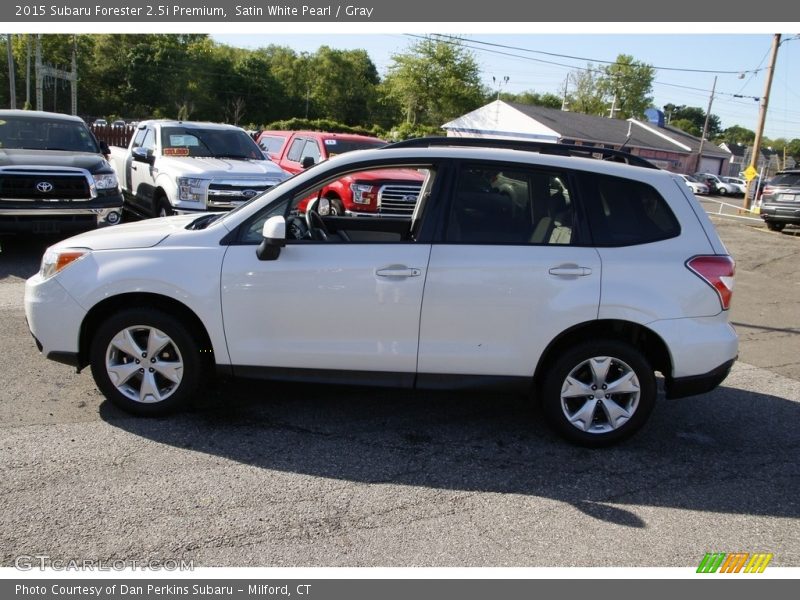 Satin White Pearl / Gray 2015 Subaru Forester 2.5i Premium