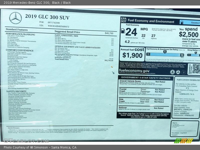 Black / Black 2019 Mercedes-Benz GLC 300