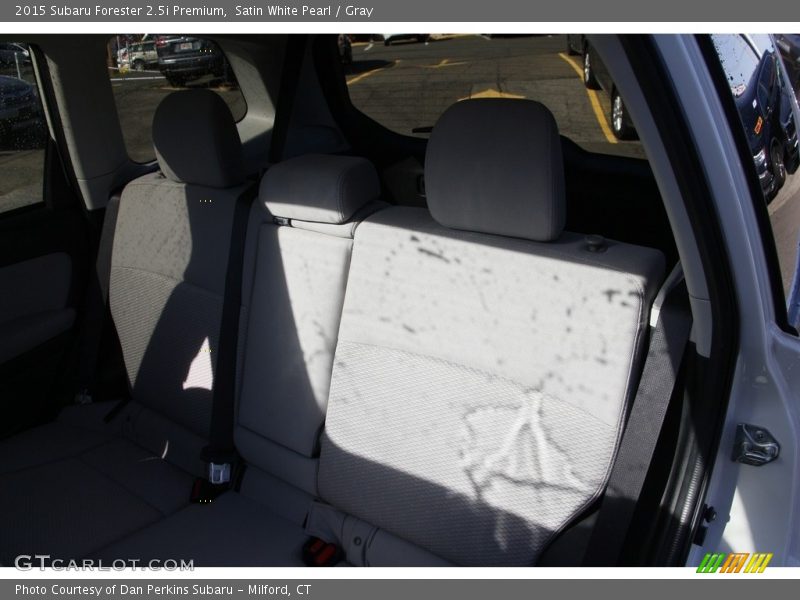 Satin White Pearl / Gray 2015 Subaru Forester 2.5i Premium