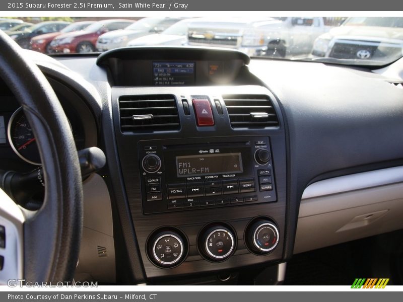 Satin White Pearl / Gray 2015 Subaru Forester 2.5i Premium