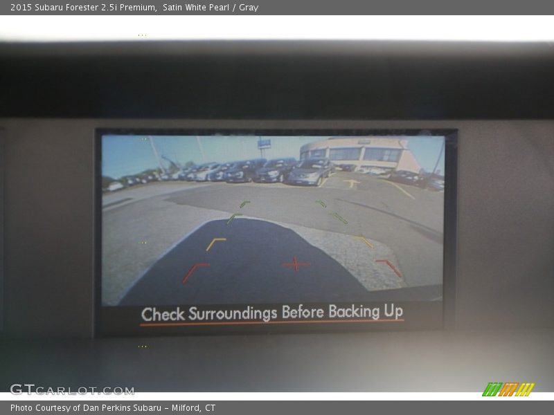 Satin White Pearl / Gray 2015 Subaru Forester 2.5i Premium