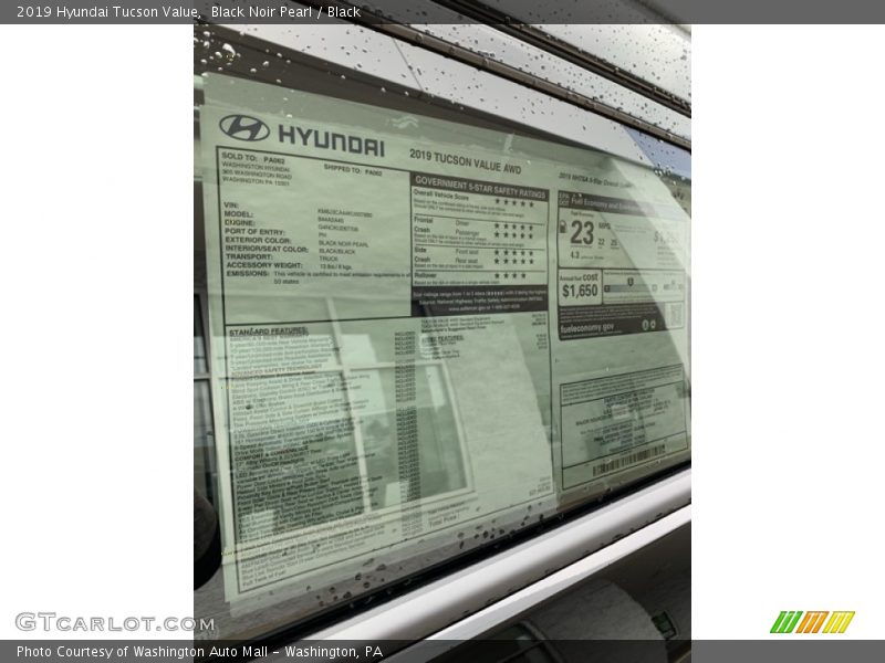 Black Noir Pearl / Black 2019 Hyundai Tucson Value