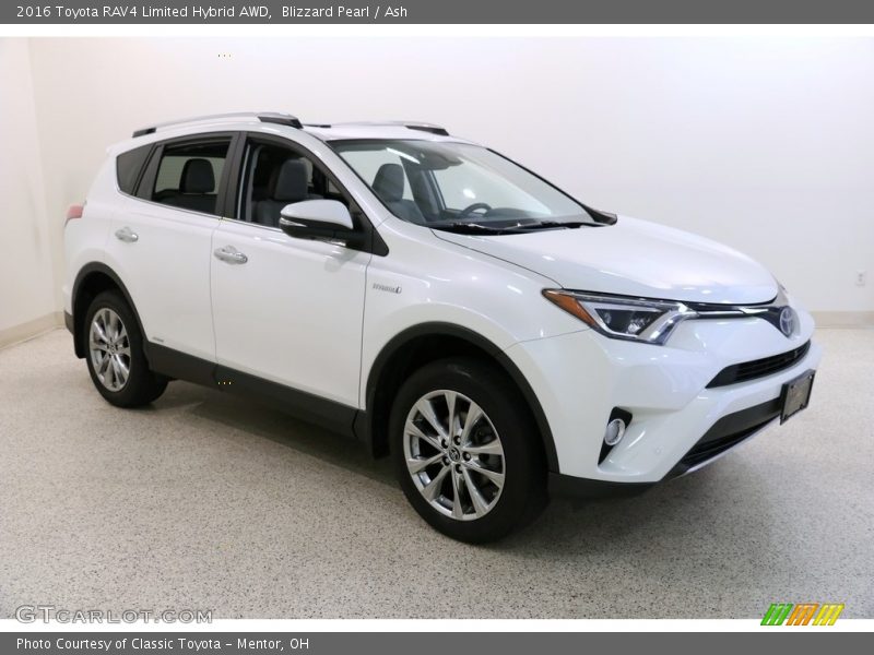 Blizzard Pearl / Ash 2016 Toyota RAV4 Limited Hybrid AWD