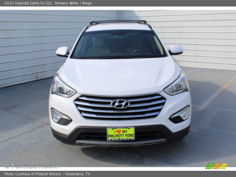 Monaco White / Beige 2013 Hyundai Santa Fe GLS