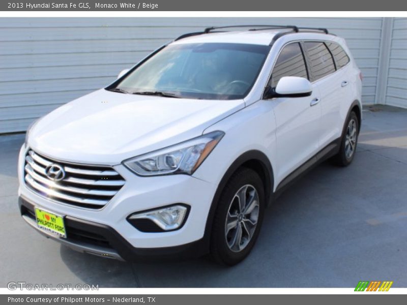 Monaco White / Beige 2013 Hyundai Santa Fe GLS