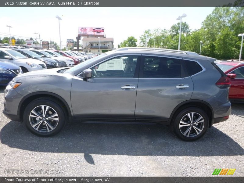 Gun Metallic / Charcoal 2019 Nissan Rogue SV AWD