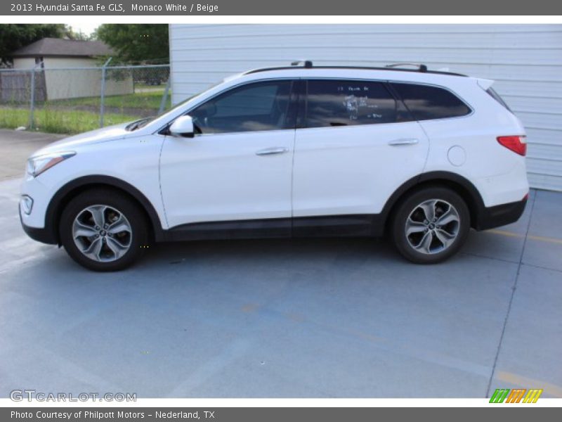 Monaco White / Beige 2013 Hyundai Santa Fe GLS
