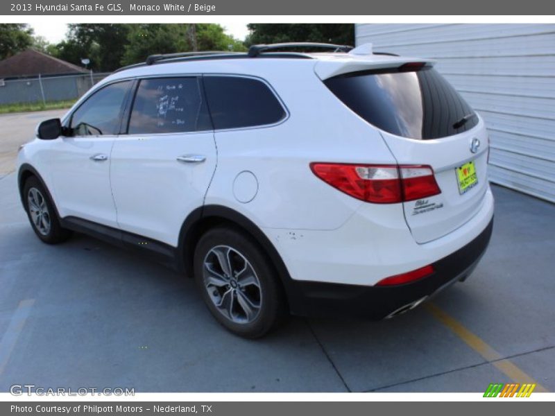 Monaco White / Beige 2013 Hyundai Santa Fe GLS