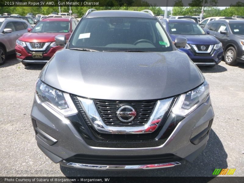 Gun Metallic / Charcoal 2019 Nissan Rogue SV AWD
