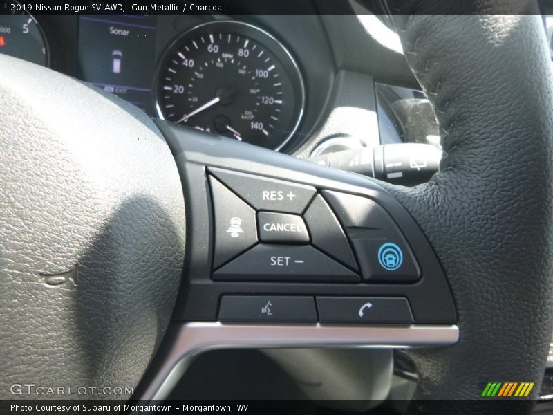 Gun Metallic / Charcoal 2019 Nissan Rogue SV AWD