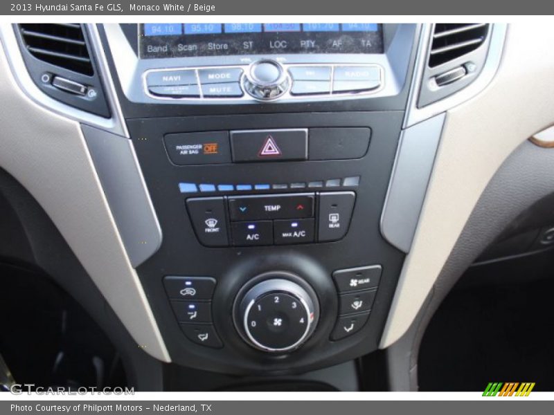 Monaco White / Beige 2013 Hyundai Santa Fe GLS