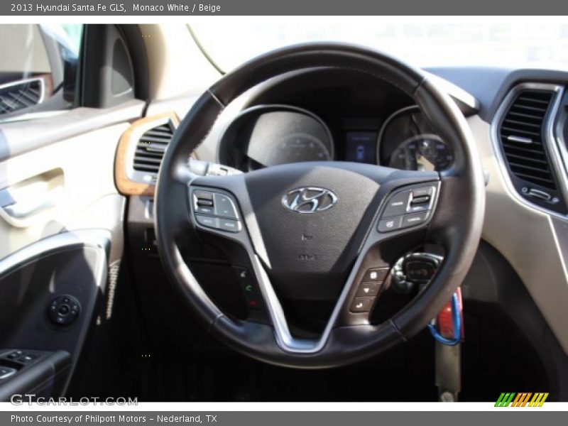 Monaco White / Beige 2013 Hyundai Santa Fe GLS