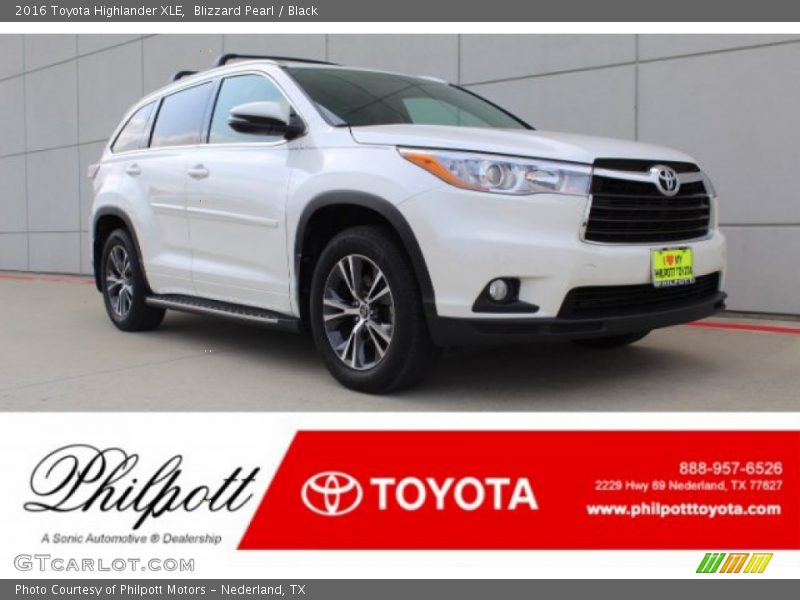 Blizzard Pearl / Black 2016 Toyota Highlander XLE