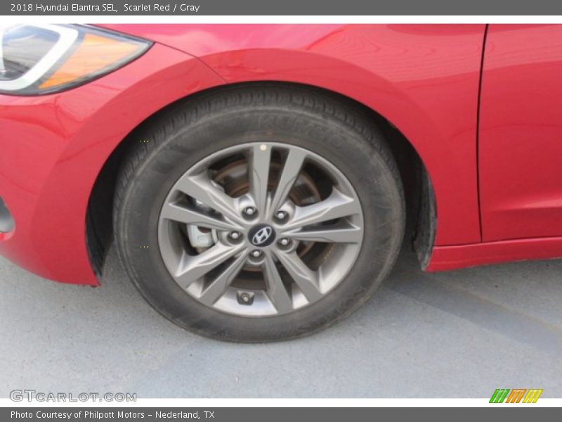Scarlet Red / Gray 2018 Hyundai Elantra SEL