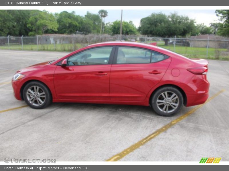 Scarlet Red / Gray 2018 Hyundai Elantra SEL