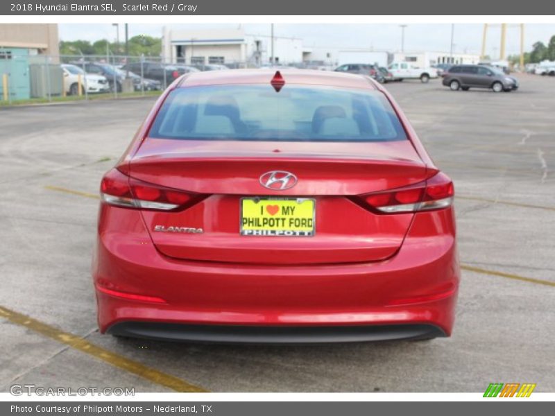 Scarlet Red / Gray 2018 Hyundai Elantra SEL