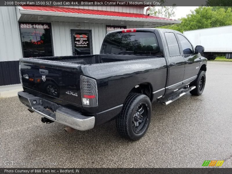 Brilliant Black Crystal Pearl / Medium Slate Gray 2008 Dodge Ram 1500 SLT Quad Cab 4x4