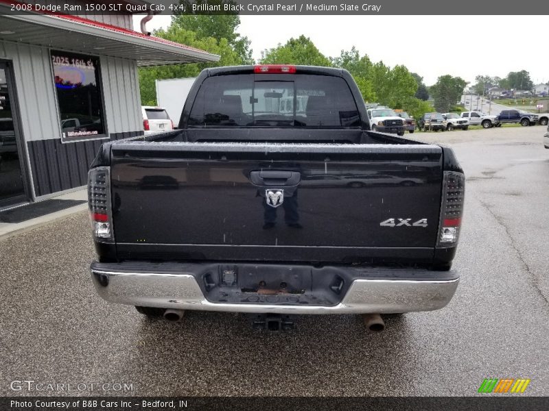 Brilliant Black Crystal Pearl / Medium Slate Gray 2008 Dodge Ram 1500 SLT Quad Cab 4x4