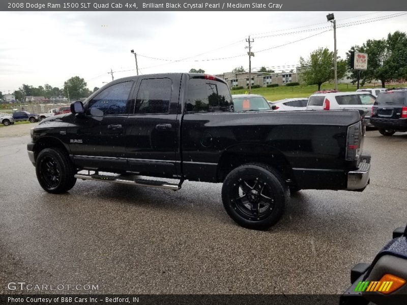 Brilliant Black Crystal Pearl / Medium Slate Gray 2008 Dodge Ram 1500 SLT Quad Cab 4x4