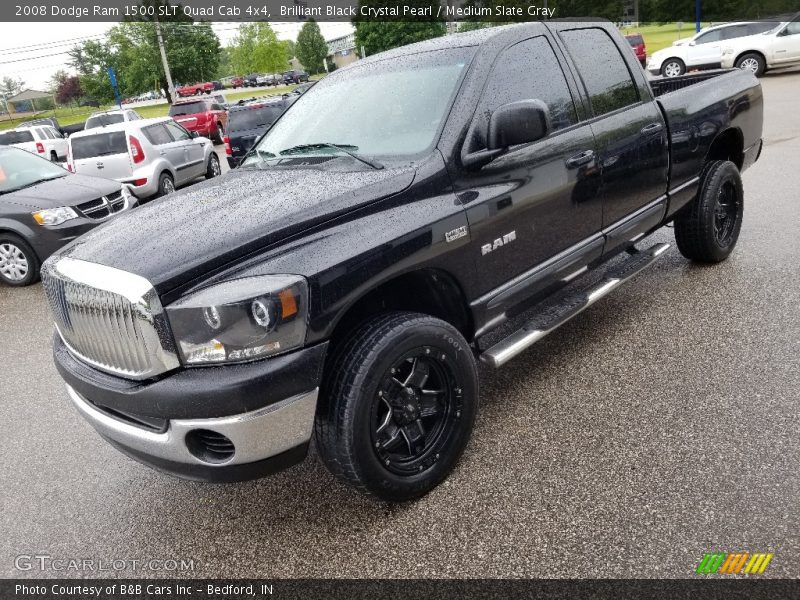 Brilliant Black Crystal Pearl / Medium Slate Gray 2008 Dodge Ram 1500 SLT Quad Cab 4x4