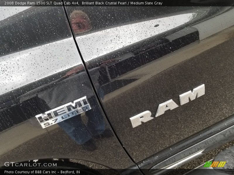 Brilliant Black Crystal Pearl / Medium Slate Gray 2008 Dodge Ram 1500 SLT Quad Cab 4x4
