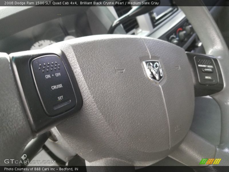 Brilliant Black Crystal Pearl / Medium Slate Gray 2008 Dodge Ram 1500 SLT Quad Cab 4x4