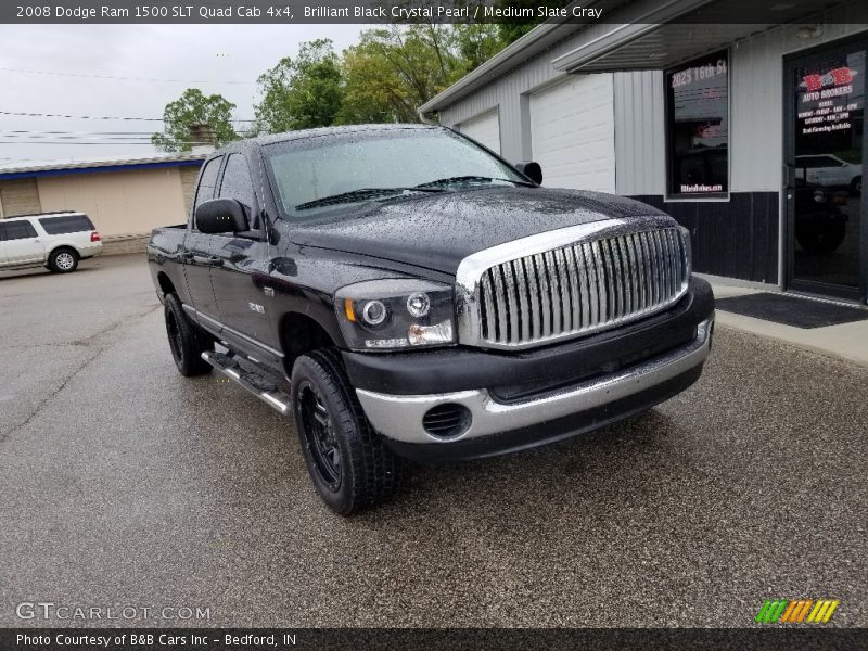 Brilliant Black Crystal Pearl / Medium Slate Gray 2008 Dodge Ram 1500 SLT Quad Cab 4x4