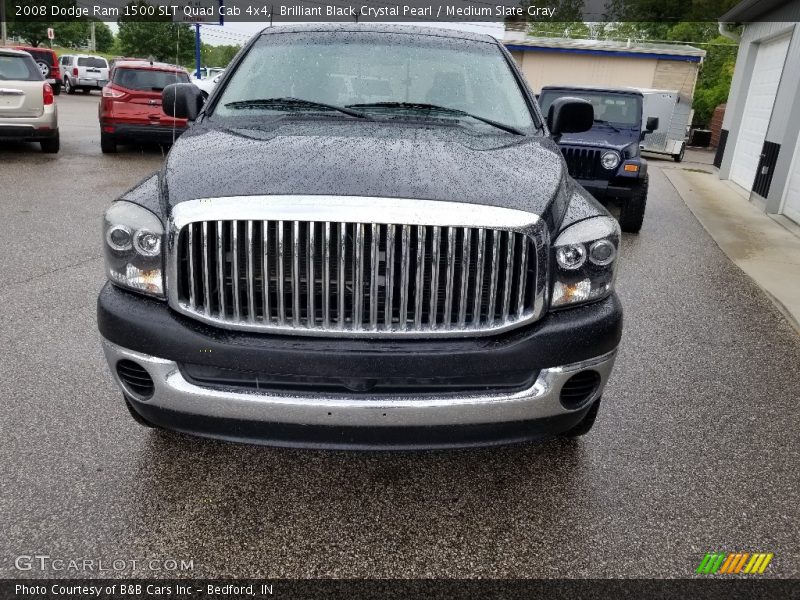 Brilliant Black Crystal Pearl / Medium Slate Gray 2008 Dodge Ram 1500 SLT Quad Cab 4x4