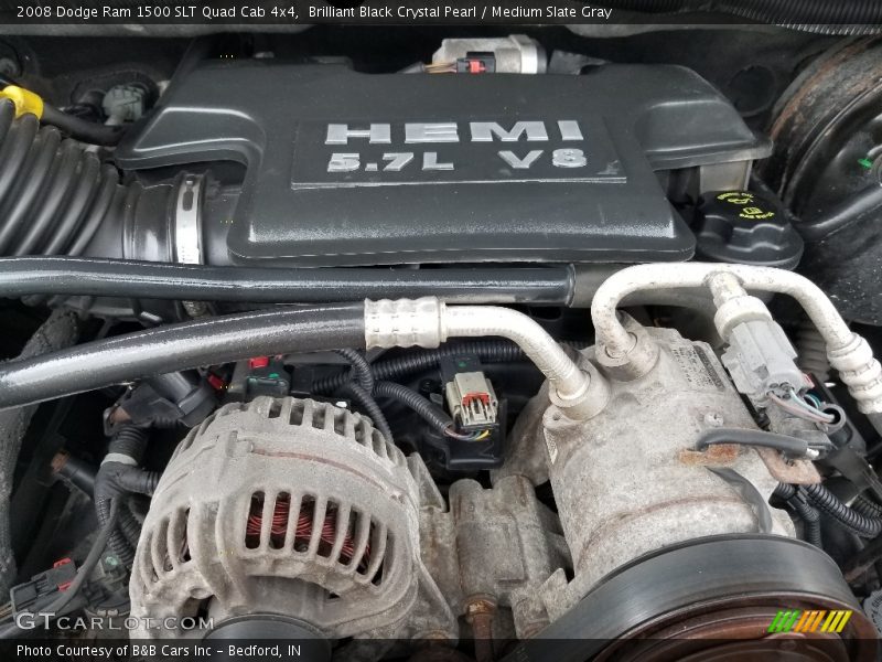 Brilliant Black Crystal Pearl / Medium Slate Gray 2008 Dodge Ram 1500 SLT Quad Cab 4x4