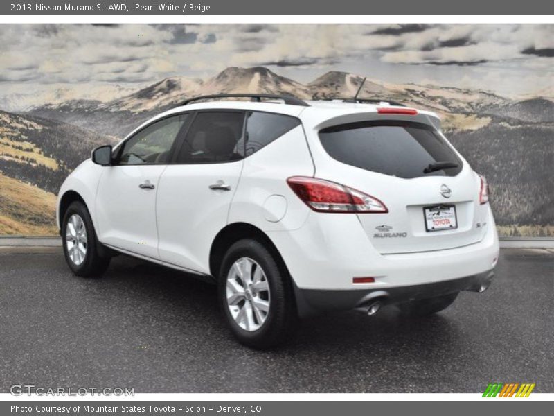Pearl White / Beige 2013 Nissan Murano SL AWD