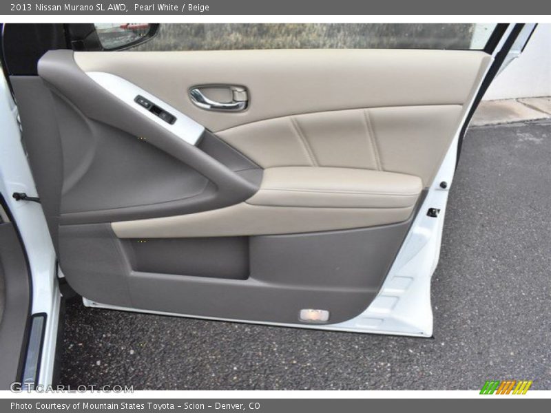 Pearl White / Beige 2013 Nissan Murano SL AWD