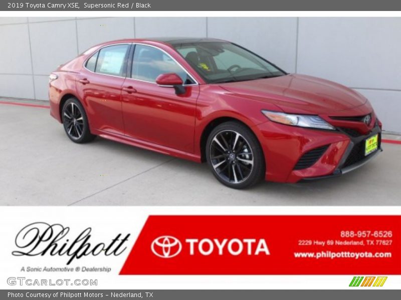 Supersonic Red / Black 2019 Toyota Camry XSE