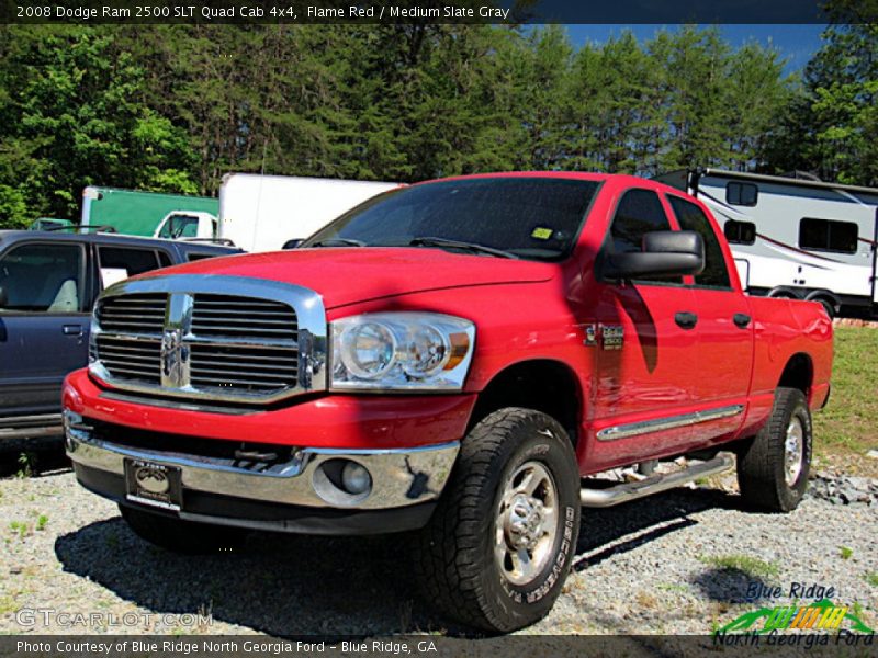 Flame Red / Medium Slate Gray 2008 Dodge Ram 2500 SLT Quad Cab 4x4