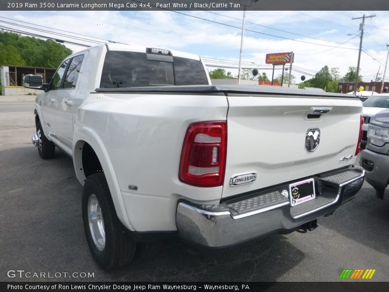 Pearl White / Black/Cattle Tan 2019 Ram 3500 Laramie Longhorn Mega Cab 4x4