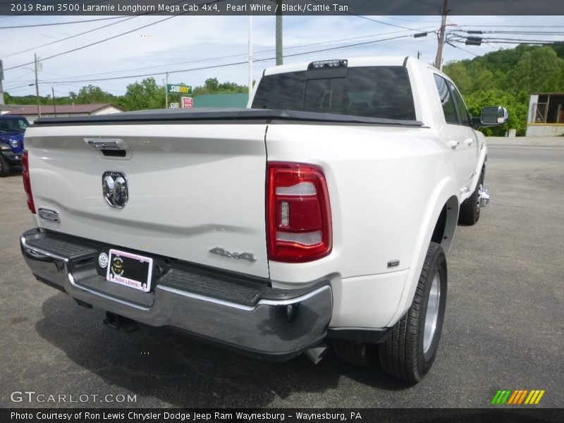 Pearl White / Black/Cattle Tan 2019 Ram 3500 Laramie Longhorn Mega Cab 4x4