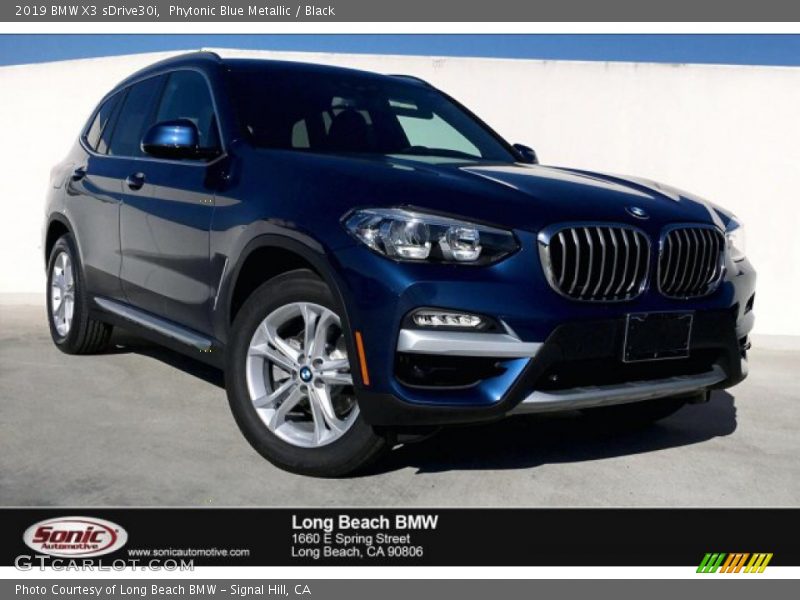 Phytonic Blue Metallic / Black 2019 BMW X3 sDrive30i