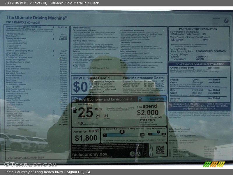 Galvanic Gold Metallic / Black 2019 BMW X2 xDrive28i