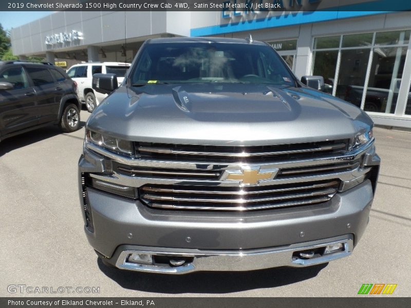 Satin Steel Metallic / Jet Black 2019 Chevrolet Silverado 1500 High Country Crew Cab 4WD