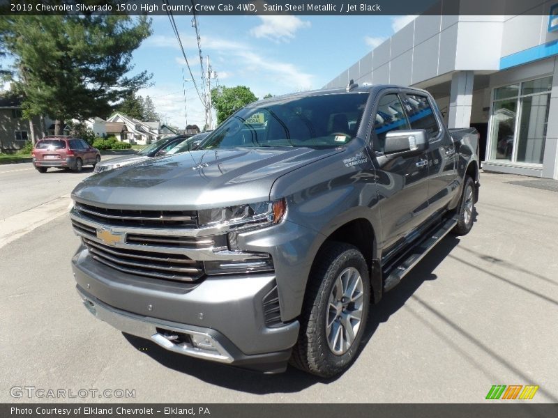 Satin Steel Metallic / Jet Black 2019 Chevrolet Silverado 1500 High Country Crew Cab 4WD